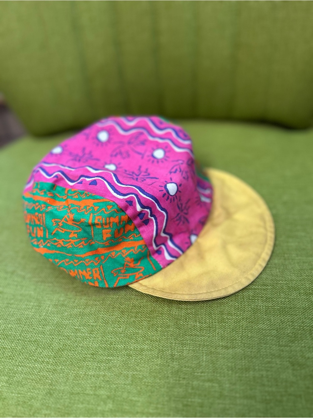 Vintage Wendy's Brand Colorblock Summer Cap - Pink, Green & Yellow